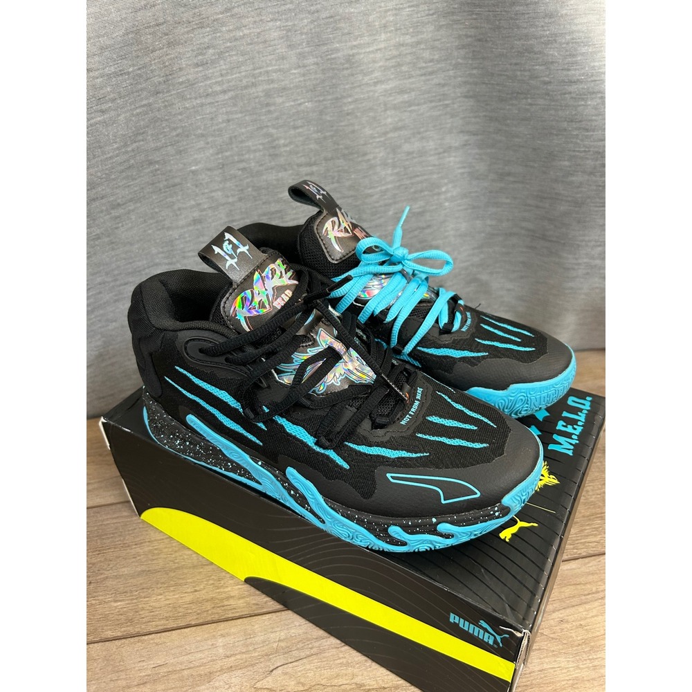 Puma MB.03 Blue Hive JR Kids Basketball Shoes Black Aqua 379293-01 Size 6Y